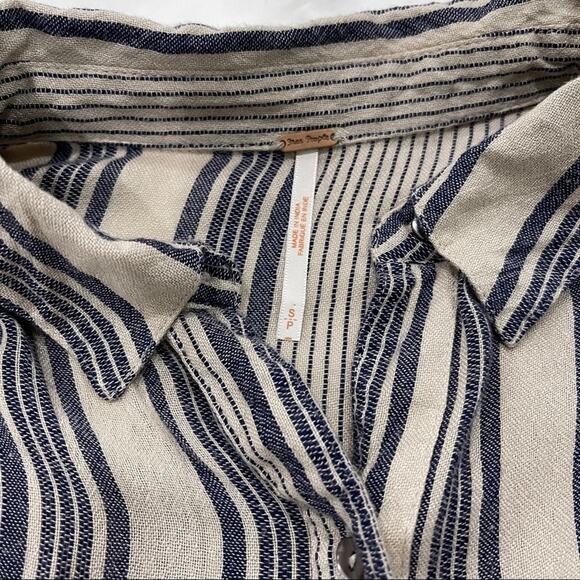 Free People Baby Blues Ombre Striped shirt Tie Size S - Picture 8 of 10
